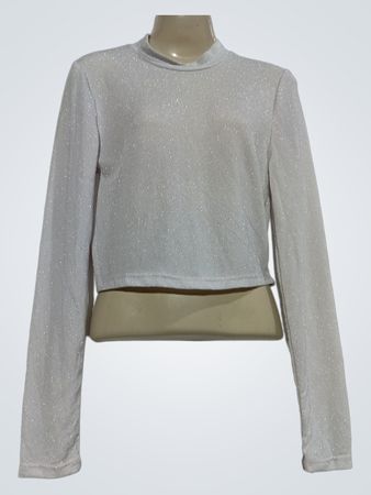 RUF MICH NICHT JENNYFER AN Langarm-Glitzer-Top