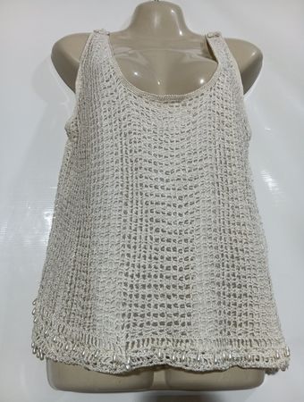 3 SUISSES le Couchou gehäkeltes Tanktop mit Perlenverzierung