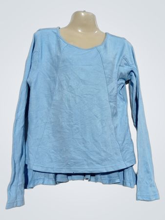 MIXBLU BASIC Hellblaues Langarmshirt mit Rüschensaum
