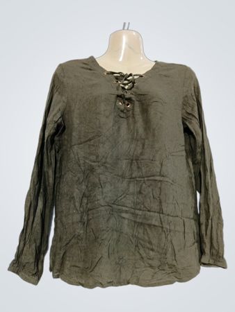 Mim Langarm-Spitzenshirt mit Schnürung