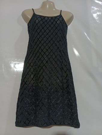 Schwarzes Lattice-Slipkleid