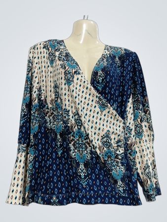 Latidelo Damen Langarm Bedruckte Wickelbluse