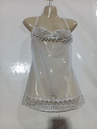 Beauty Night Fashion Weißes Spitzen-Babydoll-Dessous