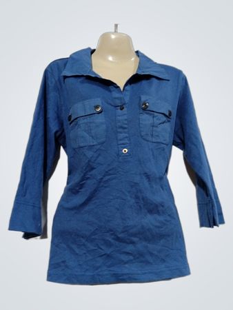 SAINT JAMES depuis 1889 NE DE LA MER Blaues Langarmshirt
