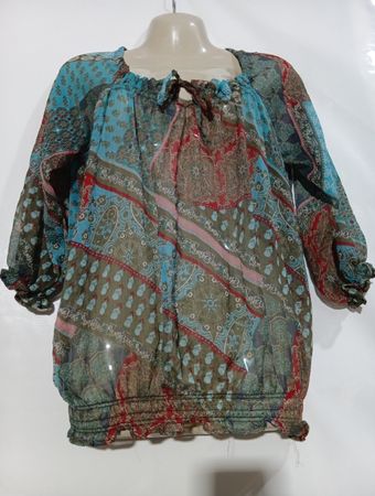 Yessica bedruckte transparente Bluse