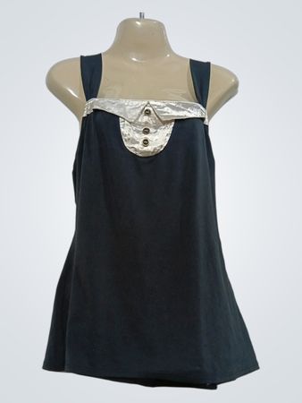 NO EXCUSE Women's Black Dress with Silver Collar Detail