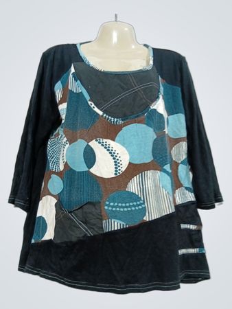 Vêtissimo Patchwork-Print-Top