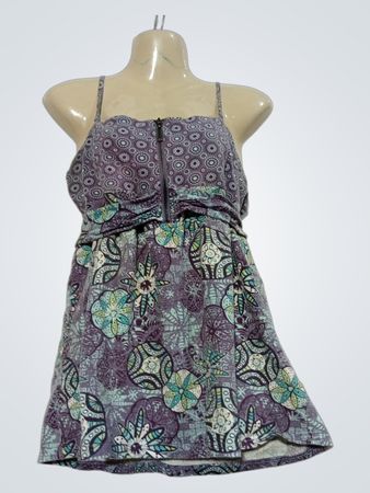 SPOT Damen gemustertes Minikleid mit Reißverschluss und Schnürung am Rücken