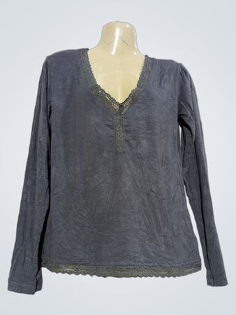 Etam Top de Mangas Compridas com Renda