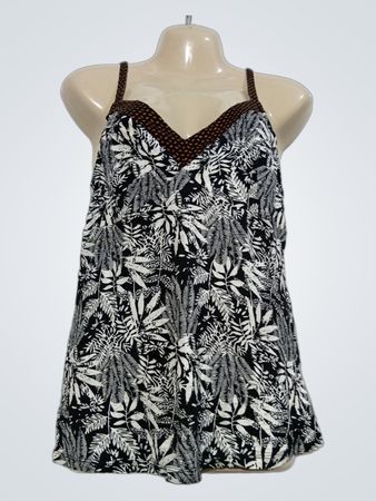 Schwarz-weißes Blattmuster-Camisole