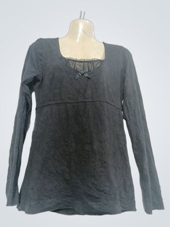 EMPO Long Sleeve Top with Lace Trim