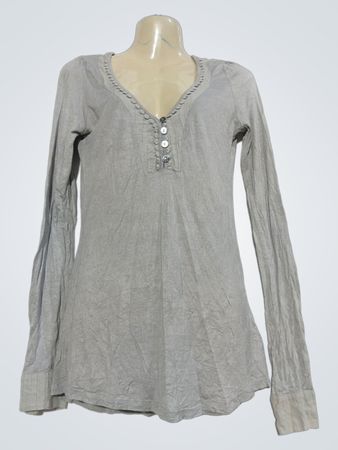 YDDDP Blusa de Manga Longa Cinza