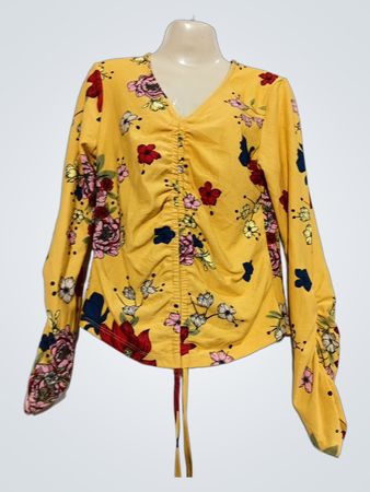 Jennyfer Floral Print Ruched Long Sleeve Top