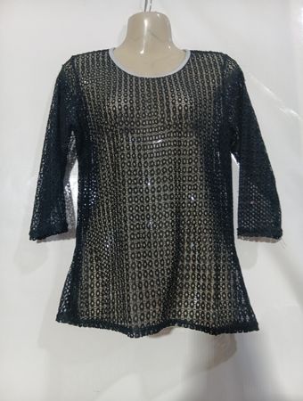 Cote Anglaise Paris Top in pizzo nero