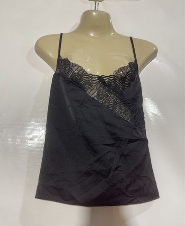 Etam Schwarzes Spitzenbesatz-Cami-Top