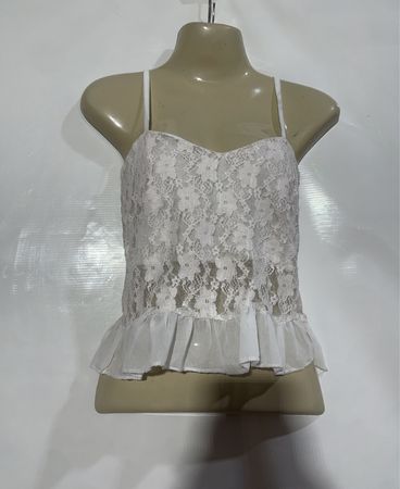 White Lace Ruffle Camisole
