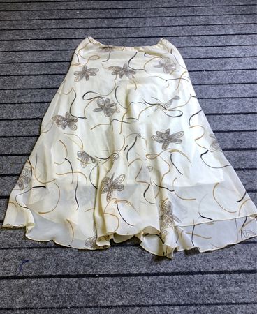 White Skirt with Butterfly Pattern