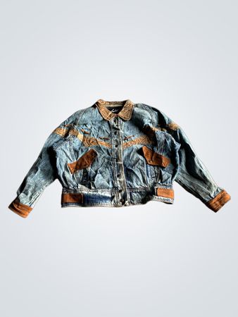 Winlit Denimjacke mit Wildlederakzenten