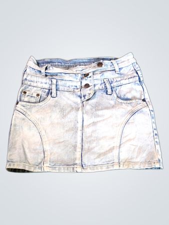 hell gewaschener Denim-Minirock