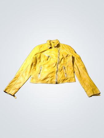 Gipsy Gelbe Leder Bikerjacke