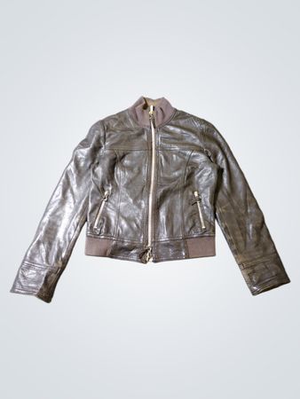 Braune Lederjacke