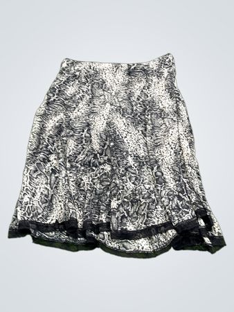 Chic Filly Schlangenprint-Rock mit Spitzenbesatz