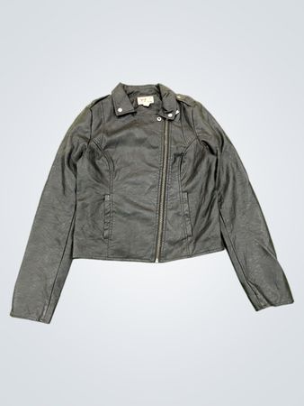 Jaqueta Moto de Couro Sintético Preto da Arizona Jean Co.