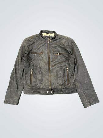 DIMITRI COLLECTION Black Leather Jacket