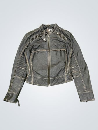 GREEN COAST Women's Black Leather Jacket Size 38