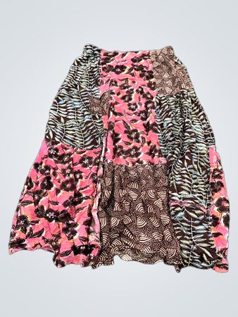 USINDO Made in Indonesia Patchwork Floral Print Maxi Rock