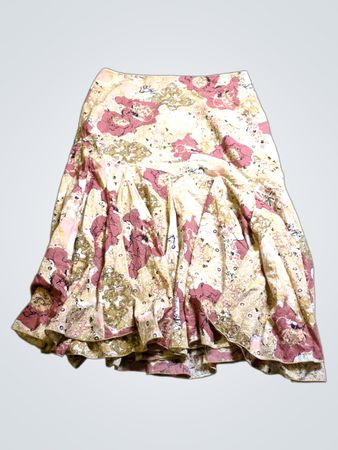 Maßband Floral Print Rock