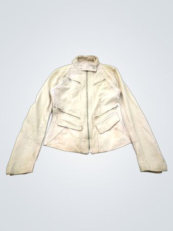 CELYN b. Women's Beige Leather Jacket Size 42