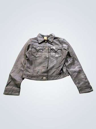 LAPEL WOMAN Black Leather Jacket