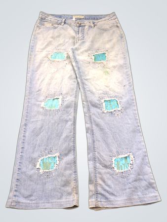 ping JEANS Light Wash Flared Jeans mit Patches