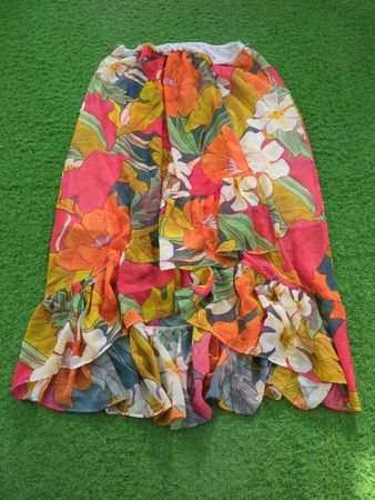 Blumenmuster Rüschenshirt Maxi-Rock