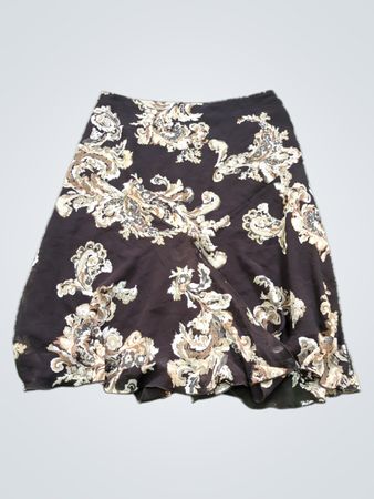 WORTHINGTON Damen Rock in Braun mit Blumenmuster Größe 8