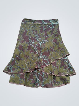 H&M Floral Tiered Midi Rock