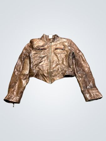 Veste en cuir marron