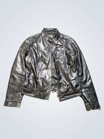 Veste en cuir noir