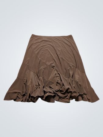 J.T.B. Brown Ruffled Midi Skirt