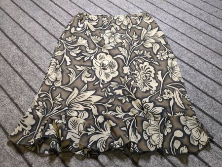 Floral Rüschensaum Midi-Rock