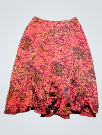 SALOOS COLLECTION Roter Blumenmuster Midi-Rock