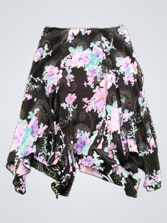 LunaChix Florale asymmetrische Hemdblusenkleid Midi-Rock