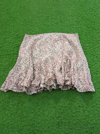 VICI Floral Print Ruffle Skirt