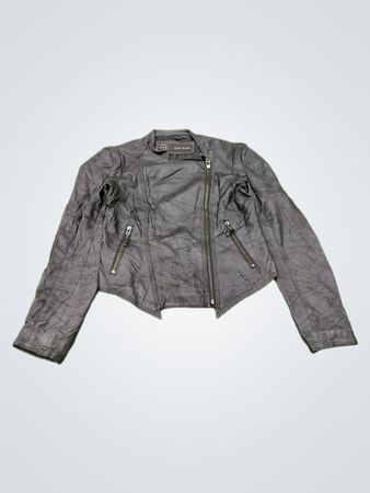 Giacca Biker in Pelle Nera Basic di Zara