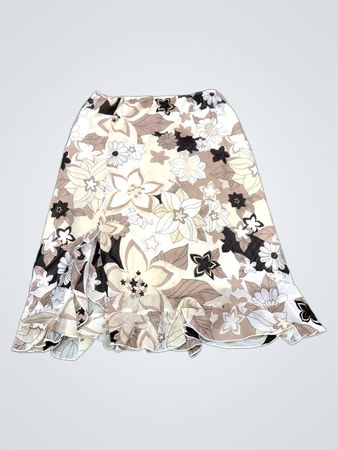 CECILIA CLASSICS Blumenmuster Rüschensaum Midi-Rock