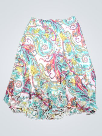 Kim Rogers Damen Paisley Rüschenshirt Midi Rock