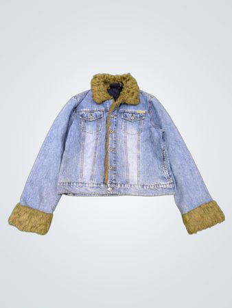 OTB Denimjacke mit Fellbesatz