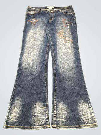 Pretty Jeans Damen Verzierte Schlagjeans