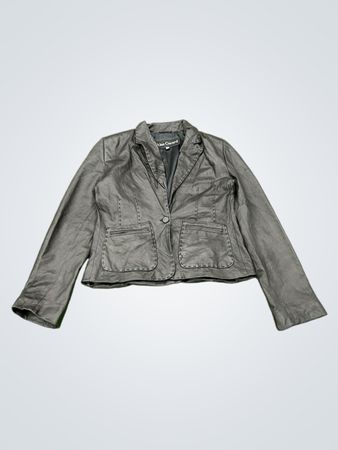 Blazer in pelle nera Alan Gerard